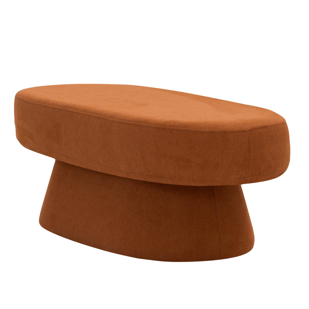 Puff Decorativo Orgânico Liz Sala de Estar Linho Terracota -  Nexta Casa