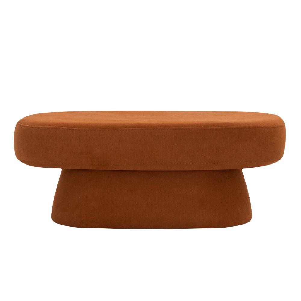 Puff Decorativo Orgânico Liz Sala de Estar Linho Terracota -  Nexta Casa