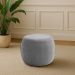Puff Decorativo Redondo Golf 55x55cm Poliéster Cinza - Nexta Casa