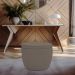 Puff Decorativo Redondo Kaira Bouclé Marrom - Nexta Casa