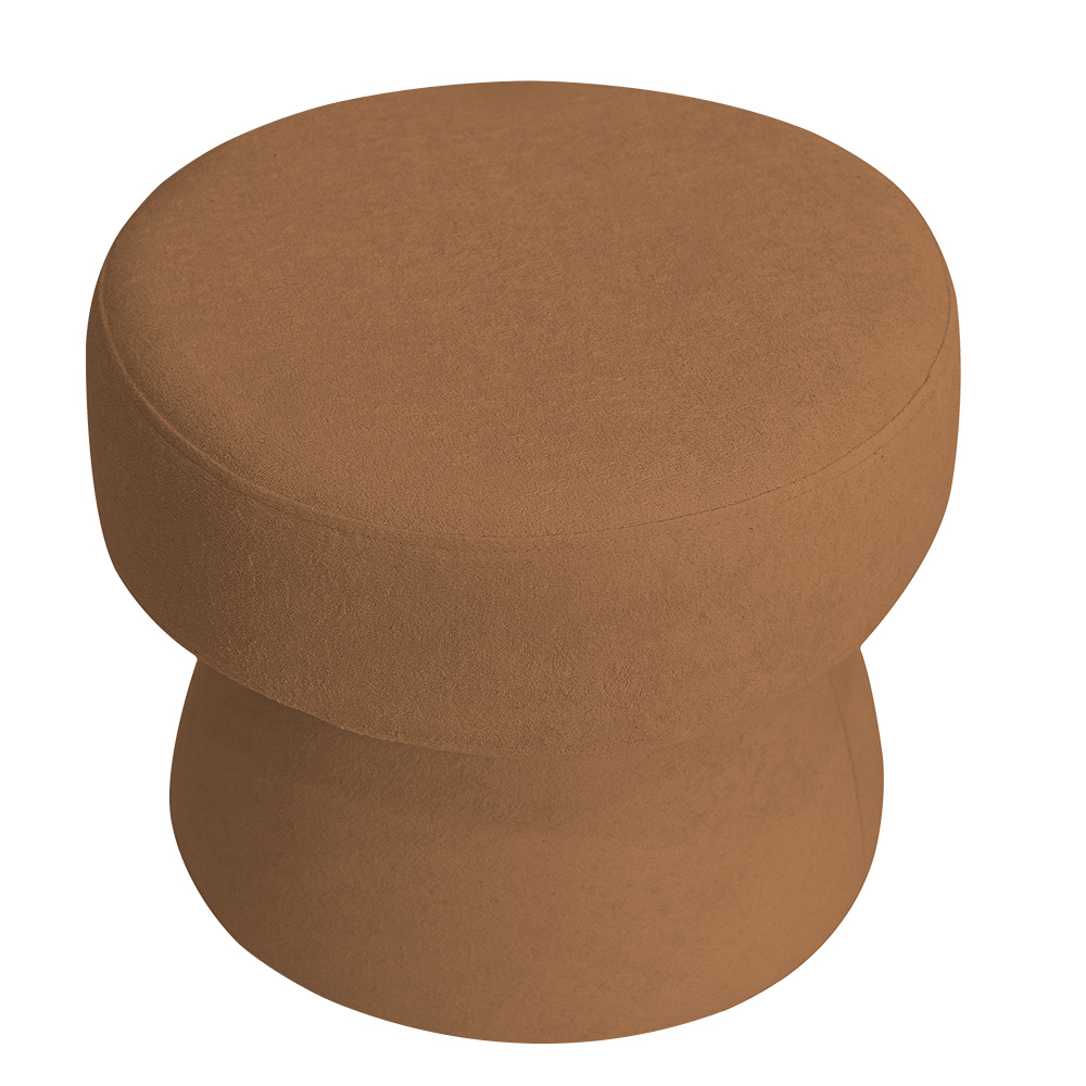 Puff Decorativo Redondo Liz Sala de Estar Bouclé Terracota - Nexta Casa