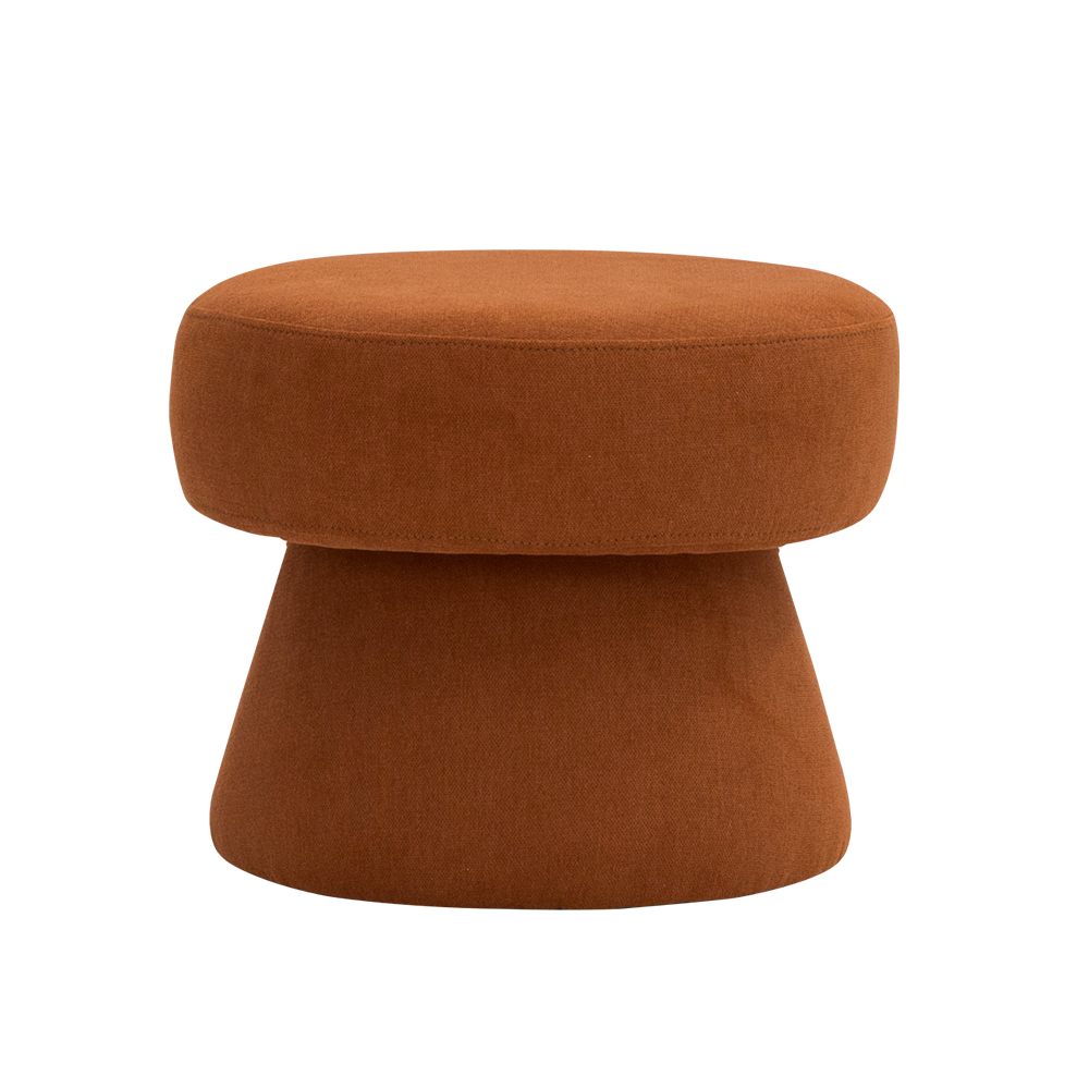 Puff Decorativo Redondo Liz Sala de Estar Linho Terracota - Nexta Casa