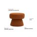 Puff Decorativo Redondo Liz Sala de Estar Linho Terracota - Nexta Casa