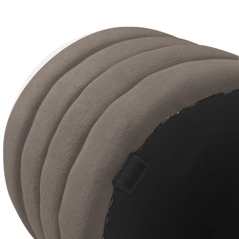 Puff Decorativo Redondo Mid Bouclé Marrom - Nexta Casa