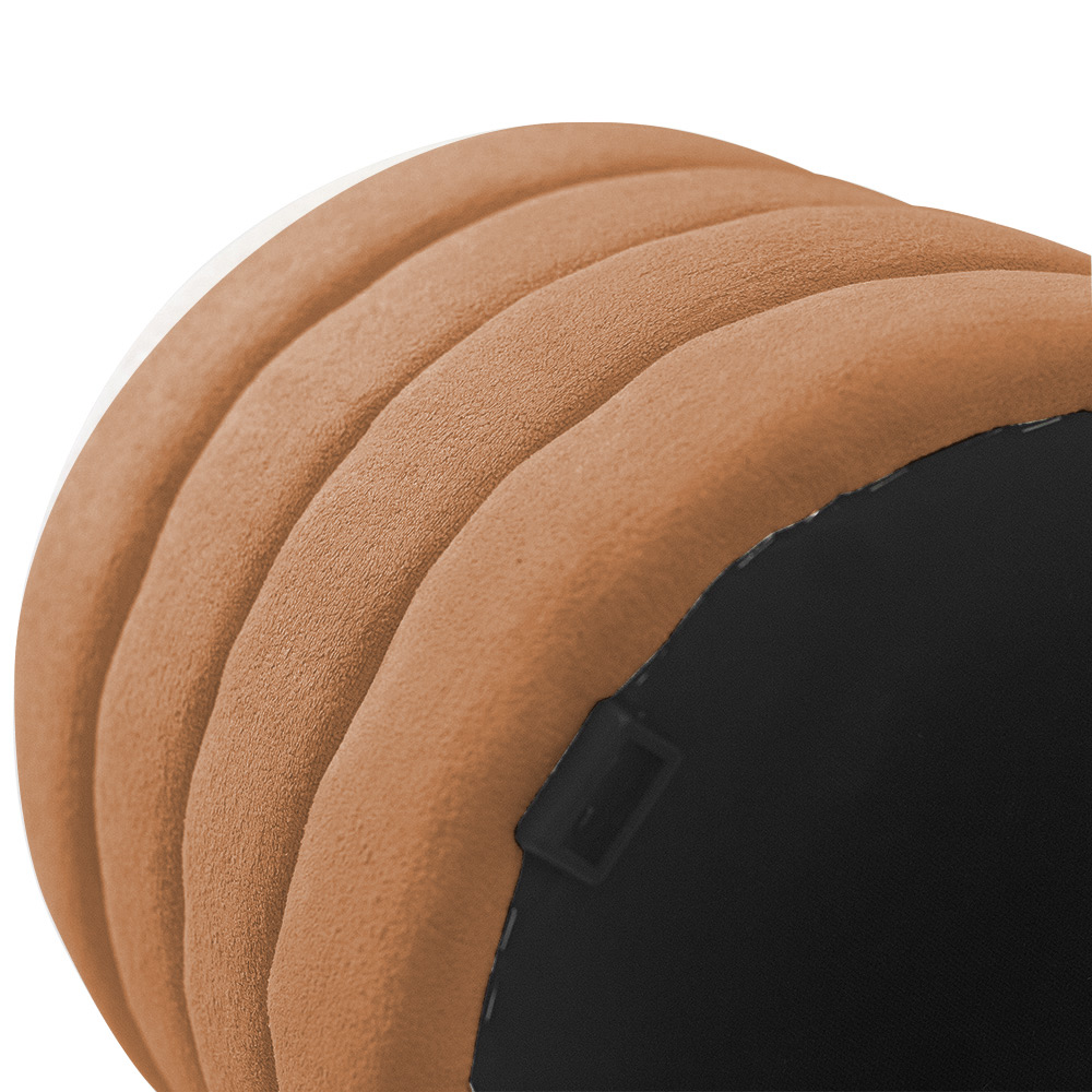 Puff Decorativo Redondo Mid Bouclé Terracota - Nexta Casa