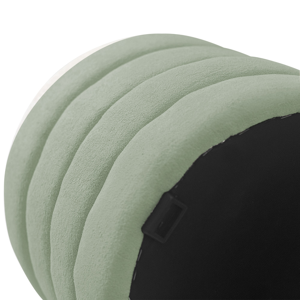 Puff Decorativo Redondo Mid Bouclé Verde Claro - Nexta Casa