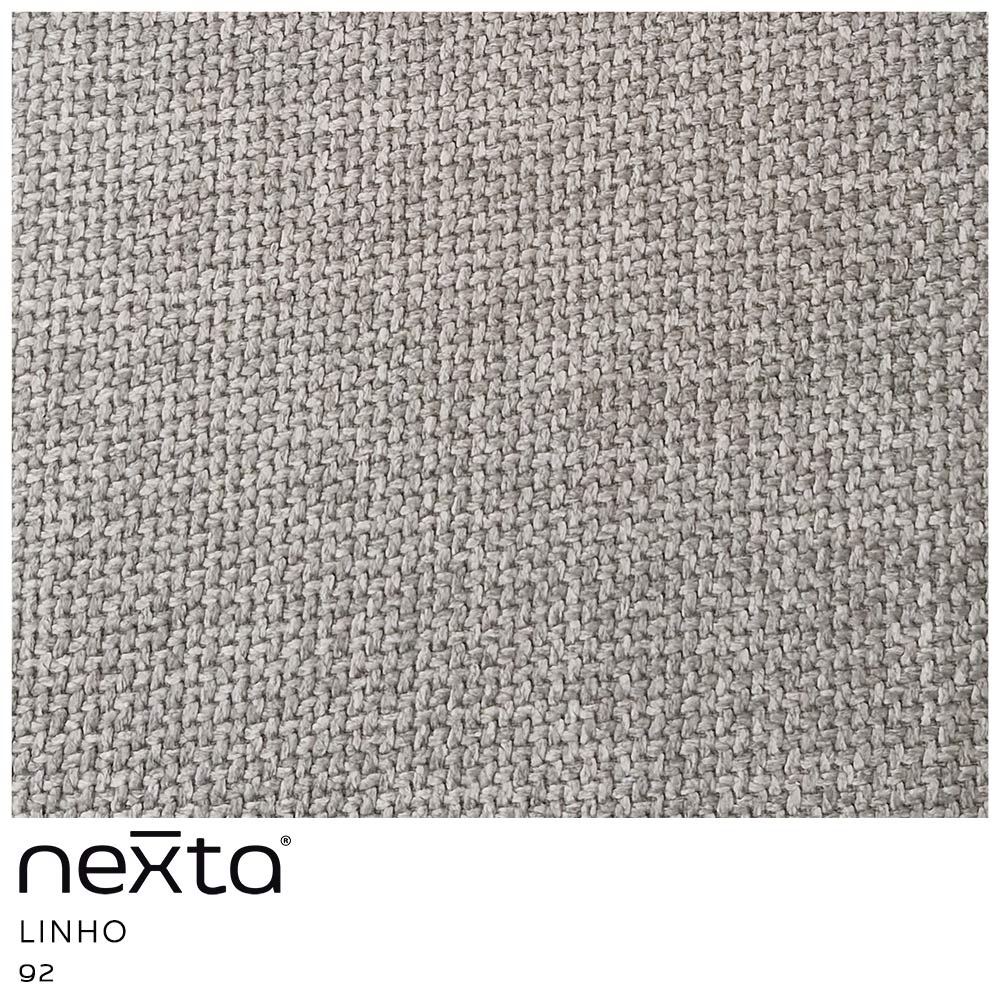 Puff Decorativo Redondo Zoy 45cm Cinto em Aço Titânio Linho Cinza - Nexta Casa
