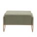 Puff Decorativo Sala de Estar Zara Base Aço Ouro Fosco Linho Verde - Nexta Casa
