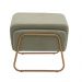 Puff Decorativo Sala de Estar Zara Base Aço Ouro Fosco Linho Verde - Nexta Casa