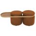 Puff Lynce com Mesa Auxiliar Aro Ouro Fosco Veludo Terracota - Nexta Casa