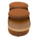 Puff Lynce com Mesa Auxiliar Aro Ouro Fosco Veludo Terracota - Nexta Casa