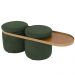 Puff Lynce com Mesa Auxiliar Aro Ouro Fosco Veludo Verde - Nexta Casa