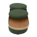 Puff Lynce com Mesa Auxiliar Aro Ouro Fosco Veludo Verde - Nexta Casa