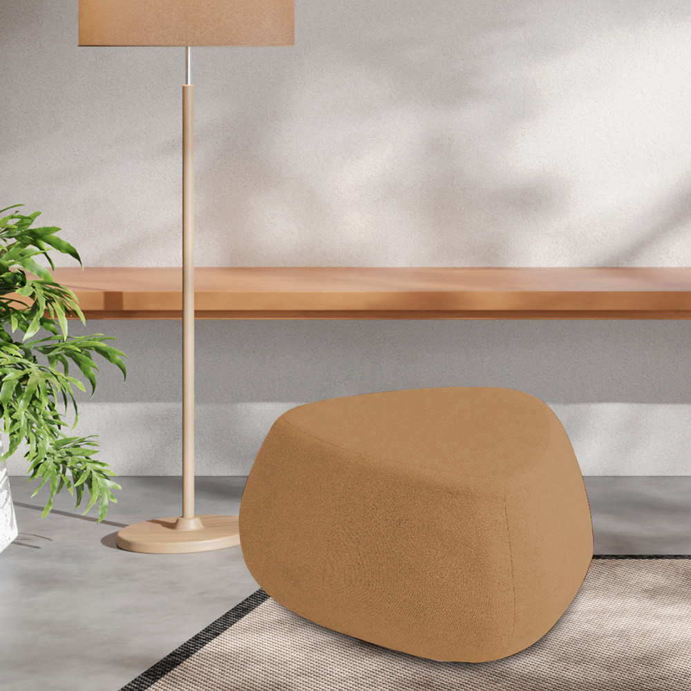 Puff Orgânico Decorativo 75cm Orbis Bouclé Terracota - Nexta Casa