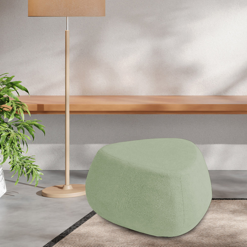Puff Orgânico Decorativo 75cm Orbis Bouclé Verde Claro - Nexta Casa