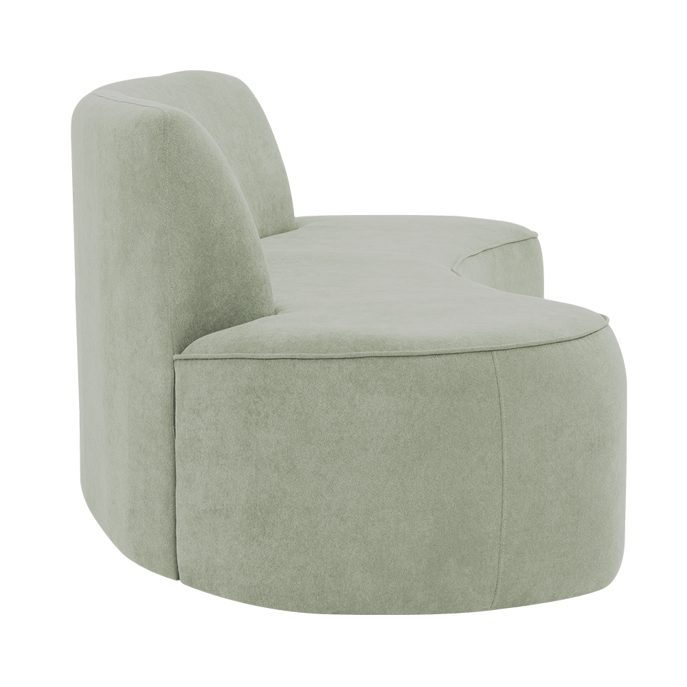 Sofá 03 Lugares 180cm Mônaco Poliéster Verde Claro - Nexta Casa