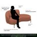 Sofá Curvo 02 Lugares 150cm Braço Direito Thommy Pés Ouro Fosco Linho Coral - Nexta Casa