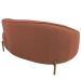 Sofá Curvo 02 Lugares 150cm Braço Direito Thommy Pés Ouro Fosco Linho Coral - Nexta Casa