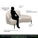 Sofá Curvo 02 Lugares 150cm Braço Direito Thommy Pés Preto Fosco Linho Off White - Nexta Casa