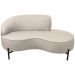 Sofá Curvo 02 Lugares 150cm Braço Direito Thommy Pés Preto Fosco Linho Off White - Nexta Casa