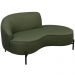 Sofá Curvo 02 Lugares 150cm Braço Direito Thommy Pés Preto Fosco Linho Verde - Nexta Casa