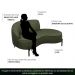 Sofá Curvo 02 Lugares 150cm Braço Direito Thommy Pés Preto Fosco Linho Verde - Nexta Casa