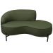 Sofá Curvo 02 Lugares 150cm Braço Direito Thommy Pés Preto Fosco Linho Verde - Nexta Casa