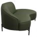 Sofá Curvo 02 Lugares 150cm Braço Direito Thommy Pés Preto Fosco Linho Verde - Nexta Casa
