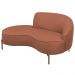 Sofá Curvo 02 Lugares 150cm Braço Esquerdo Thommy Pés Ouro Fosco Linho Coral - Nexta Casa