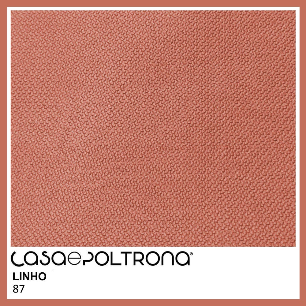 Sofá Curvo 02 Lugares 150cm Braço Esquerdo Thommy Pés Ouro Fosco Linho Coral - Nexta Casa