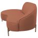 Sofá Curvo 02 Lugares 150cm Braço Esquerdo Thommy Pés Ouro Fosco Linho Coral - Nexta Casa