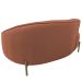 Sofá Curvo 02 Lugares 150cm Braço Esquerdo Thommy Pés Ouro Fosco Linho Coral - Nexta Casa