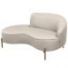 Sofá Curvo 02 Lugares 150cm Braço Esquerdo Thommy Pés Ouro Fosco Linho Off White - Nexta Casa