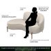 Sofá Curvo 02 Lugares 150cm Braço Esquerdo Thommy Pés Ouro Fosco Linho Off White - Nexta Casa