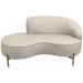 Sofá Curvo 02 Lugares 150cm Braço Esquerdo Thommy Pés Ouro Fosco Linho Off White - Nexta Casa