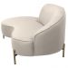 Sofá Curvo 02 Lugares 150cm Braço Esquerdo Thommy Pés Ouro Fosco Linho Off White - Nexta Casa