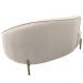 Sofá Curvo 02 Lugares 150cm Braço Esquerdo Thommy Pés Ouro Fosco Linho Off White - Nexta Casa