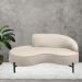 Sofá Curvo 02 Lugares 150cm Braço Esquerdo Thommy Pés Preto Fosco Linho Off White - Nexta Casa