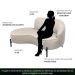Sofá Curvo 02 Lugares 150cm Braço Esquerdo Thommy Pés Preto Fosco Linho Off White - Nexta Casa