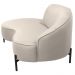 Sofá Curvo 02 Lugares 150cm Braço Esquerdo Thommy Pés Preto Fosco Linho Off White - Nexta Casa