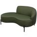 Sofá Curvo 02 Lugares 150cm Braço Esquerdo Thommy Pés Preto Fosco Linho Verde - Nexta Casa