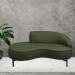 Sofá Curvo 02 Lugares 150cm Braço Esquerdo Thommy Pés Preto Fosco Linho Verde - Nexta Casa