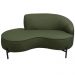 Sofá Curvo 02 Lugares 150cm Braço Esquerdo Thommy Pés Preto Fosco Linho Verde - Nexta Casa