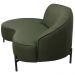Sofá Curvo 02 Lugares 150cm Braço Esquerdo Thommy Pés Preto Fosco Linho Verde - Nexta Casa