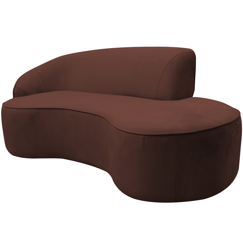 Sofá Curvo 02 Lugares 150cm Eron Braço Direito Veludo Terracota - Nexta Casa