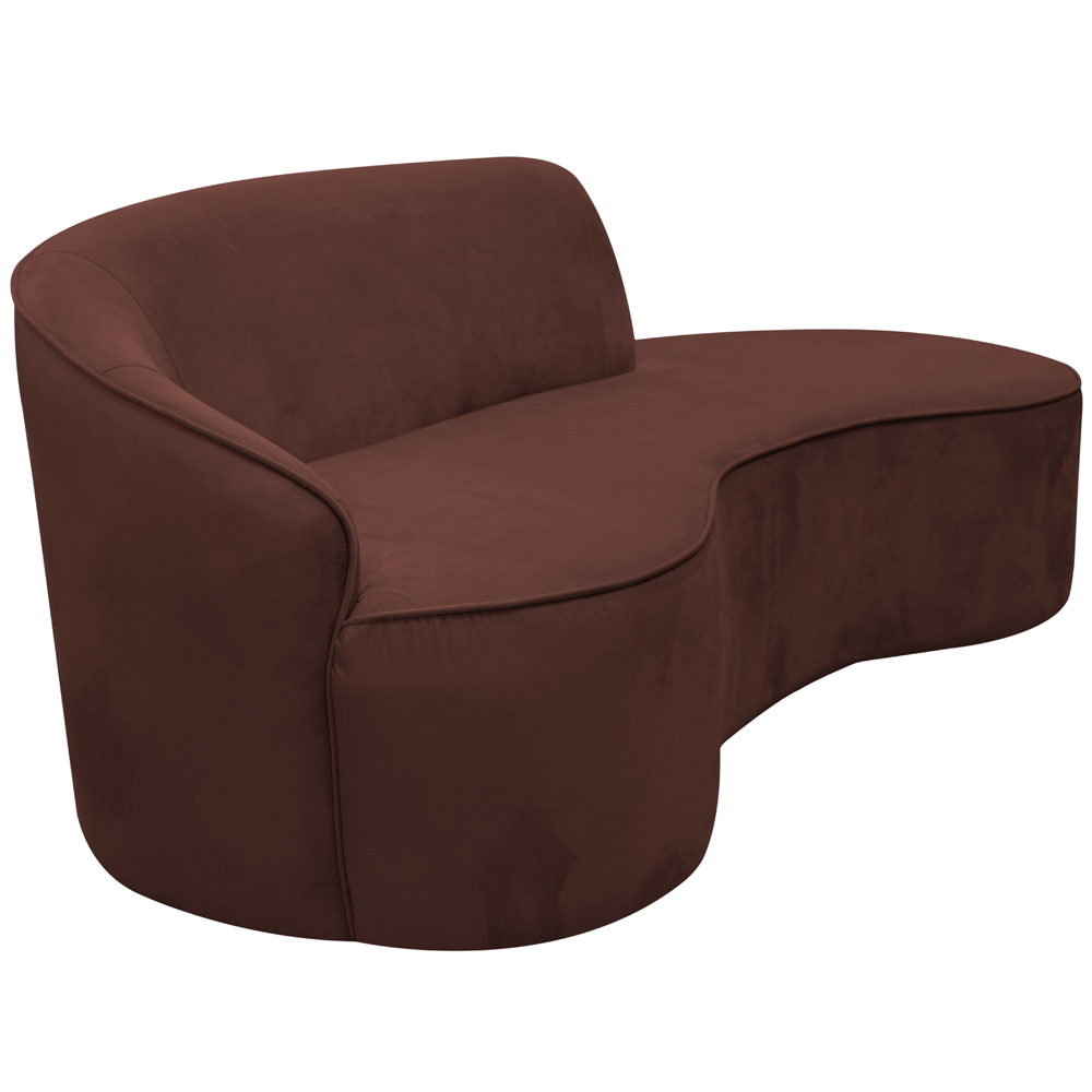 Sofá Curvo 02 Lugares 150cm Eron Braço Direito Veludo Terracota - Nexta Casa