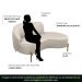 Sofá Curvo 03 Lugares 180cm Braço Direito Thommy Pés Ouro Fosco Linho Off White - Nexta Casa