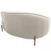 Sofá Curvo 03 Lugares 180cm Braço Direito Thommy Pés Ouro Fosco Linho Off White - Nexta Casa