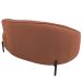 Sofá Curvo 03 Lugares 180cm Braço Direito Thommy Pés Preto Fosco Linho Coral - Nexta Casa