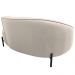 Sofá Curvo 03 Lugares 180cm Braço Direito Thommy Pés Preto Fosco Linho Off White - Nexta Casa